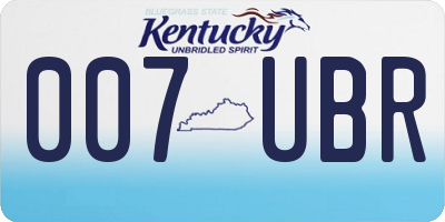 KY license plate 007UBR
