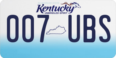 KY license plate 007UBS