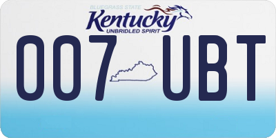 KY license plate 007UBT