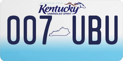 KY license plate 007UBU