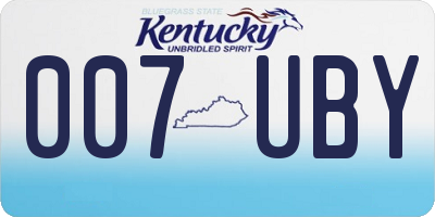 KY license plate 007UBY