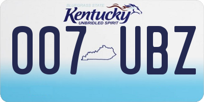KY license plate 007UBZ