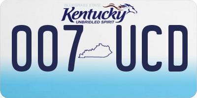 KY license plate 007UCD
