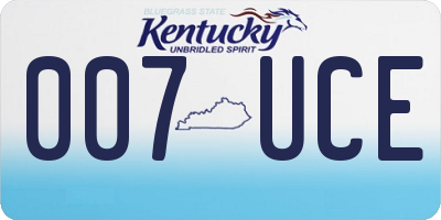 KY license plate 007UCE