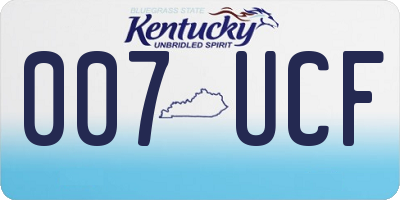 KY license plate 007UCF