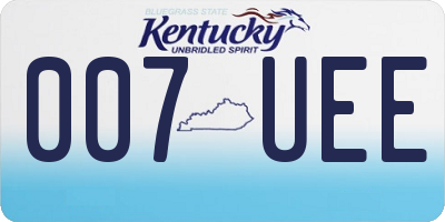 KY license plate 007UEE