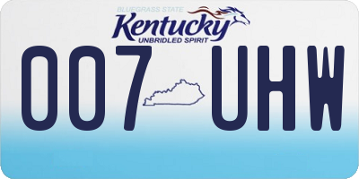 KY license plate 007UHW