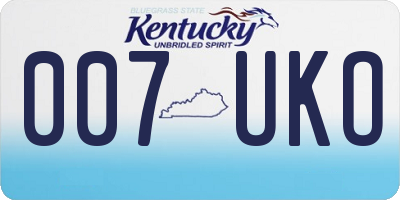 KY license plate 007UKO