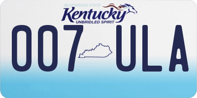 KY license plate 007ULA