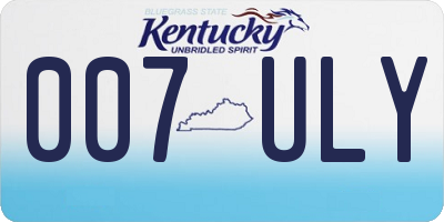 KY license plate 007ULY