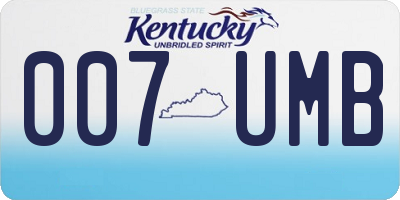 KY license plate 007UMB