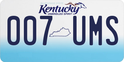 KY license plate 007UMS