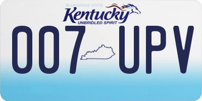 KY license plate 007UPV