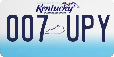 KY license plate 007UPY