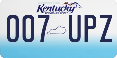 KY license plate 007UPZ