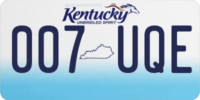 KY license plate 007UQE
