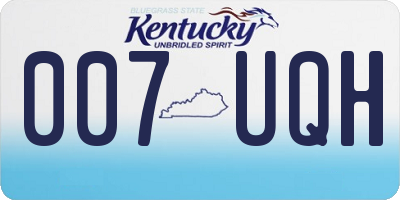 KY license plate 007UQH