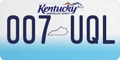 KY license plate 007UQL