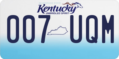 KY license plate 007UQM