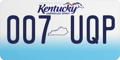 KY license plate 007UQP