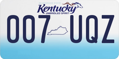 KY license plate 007UQZ