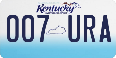 KY license plate 007URA
