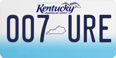 KY license plate 007URE