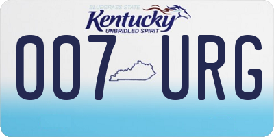 KY license plate 007URG