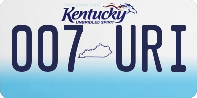 KY license plate 007URI