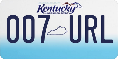 KY license plate 007URL