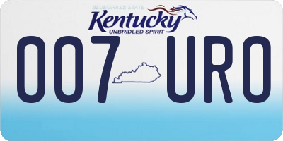 KY license plate 007URO