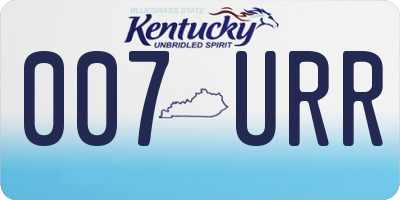 KY license plate 007URR