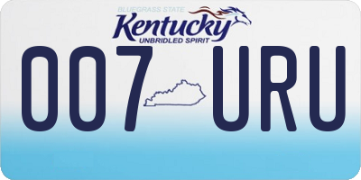 KY license plate 007URU
