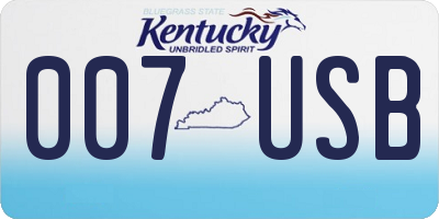 KY license plate 007USB
