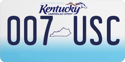 KY license plate 007USC