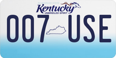 KY license plate 007USE