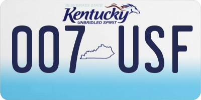 KY license plate 007USF