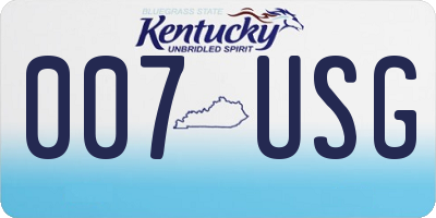 KY license plate 007USG