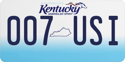 KY license plate 007USI