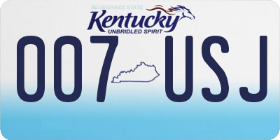 KY license plate 007USJ