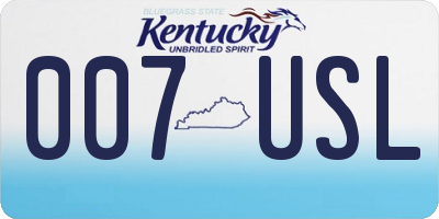 KY license plate 007USL