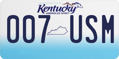 KY license plate 007USM