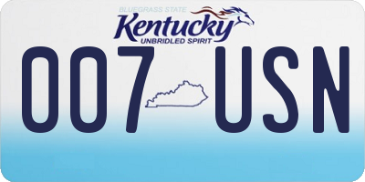 KY license plate 007USN