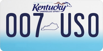KY license plate 007USO