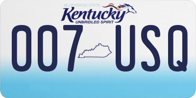 KY license plate 007USQ