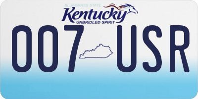 KY license plate 007USR