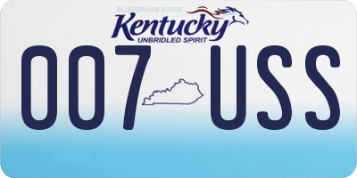 KY license plate 007USS