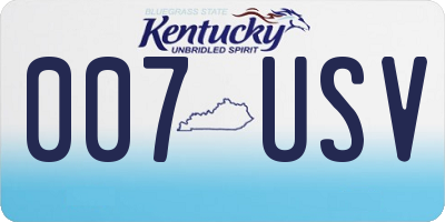 KY license plate 007USV