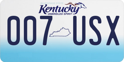 KY license plate 007USX