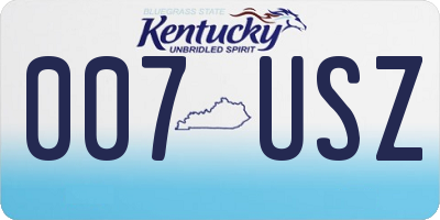 KY license plate 007USZ